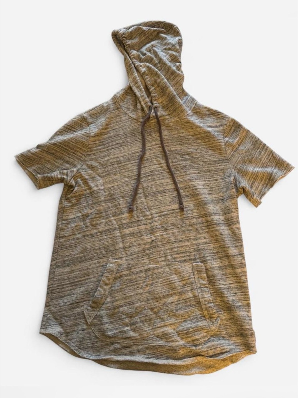 Men’s S Hollister Short-Sleeve Hoodie in Heather Gray